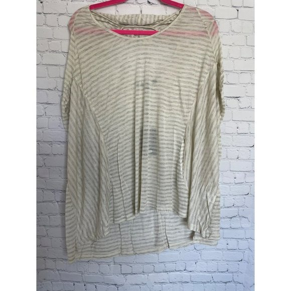Uniq Tops - UNIQ Oversize Cream & Gray Open Back Shirt size Small NWT